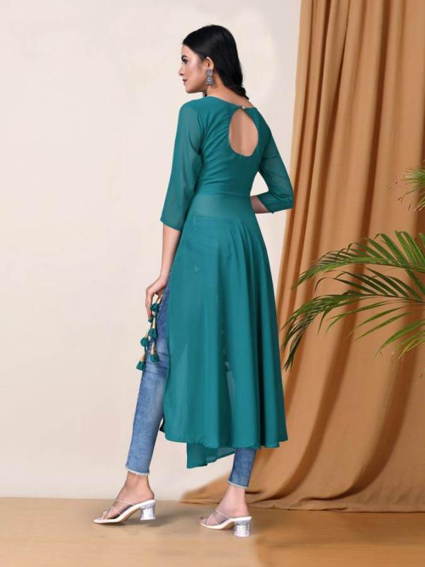 Ridhi Umbrella Cut Faux Georgette Designer Stylish Kurti Collection